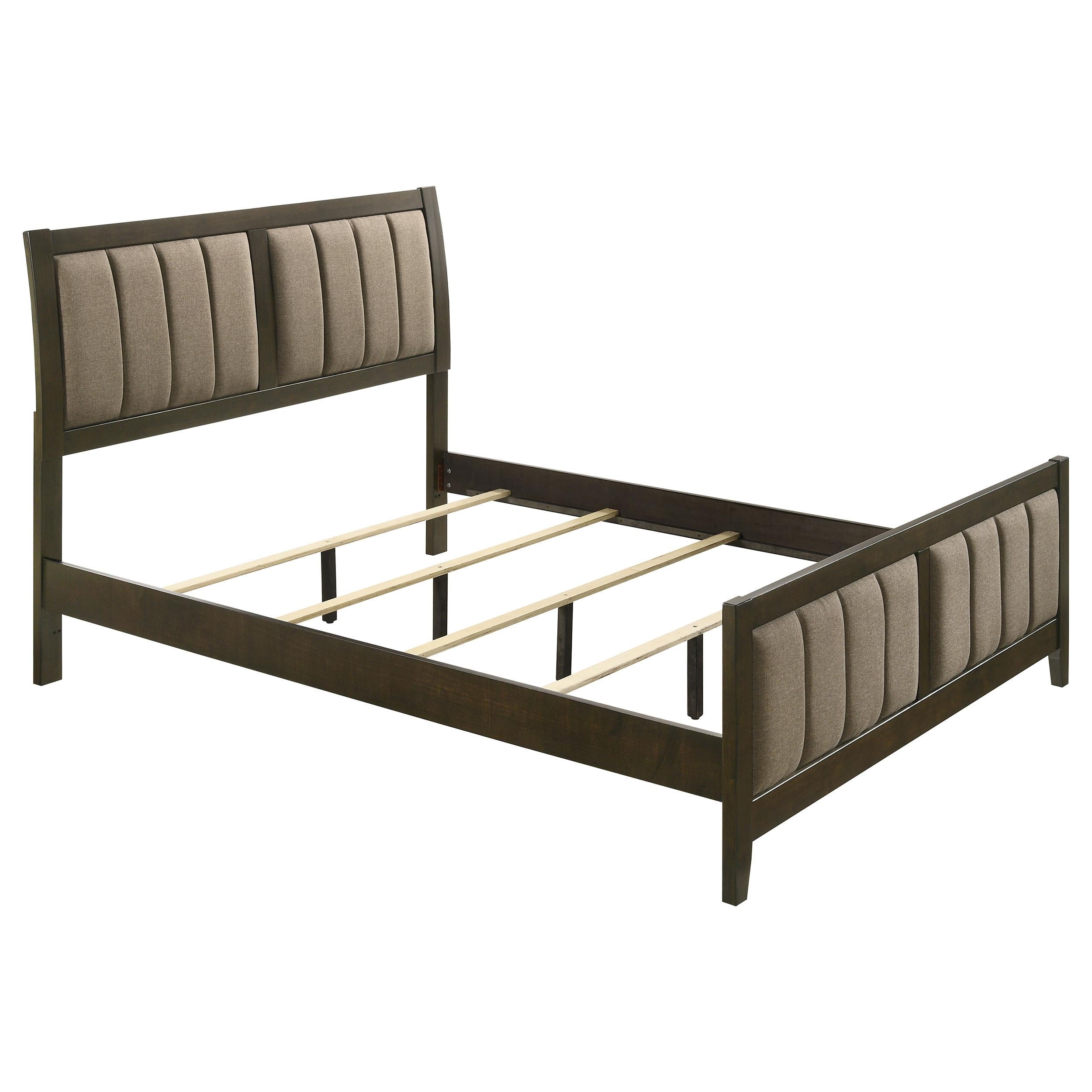 Coaster Furniture Wilkes 224421Q 51-inch Upholstered Queen Bed - Dark Cocoa IMAGE 1